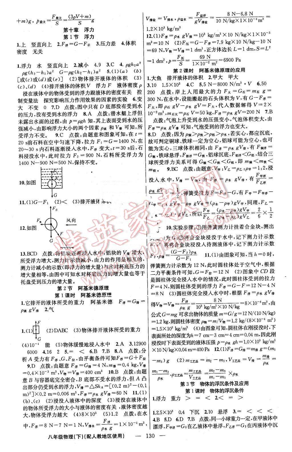 2016年黃岡金牌之路練闖考八年級物理下冊人教版 第6頁