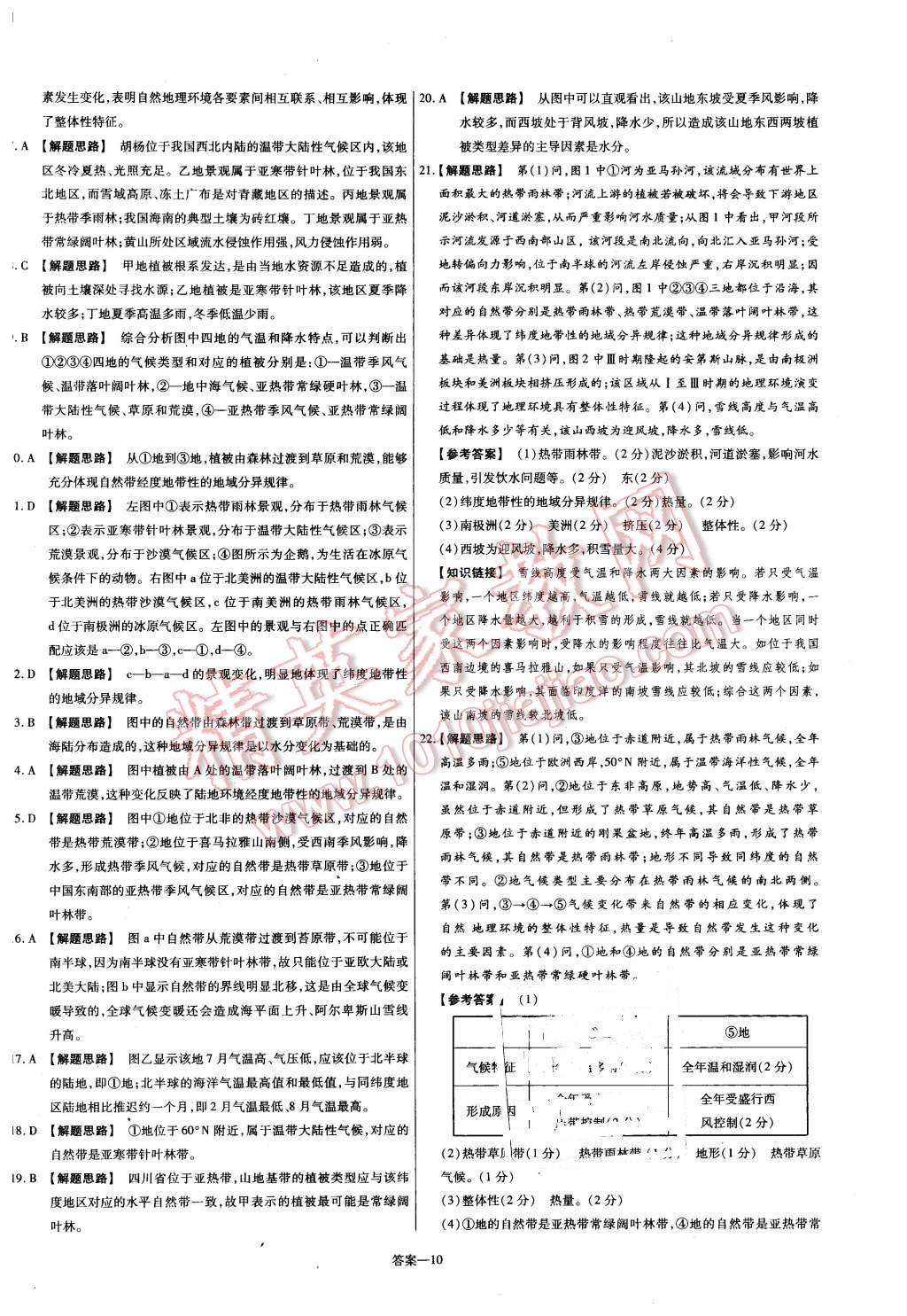 2015年金考卷活頁(yè)題選高中地理必修1中圖版 第10頁(yè)