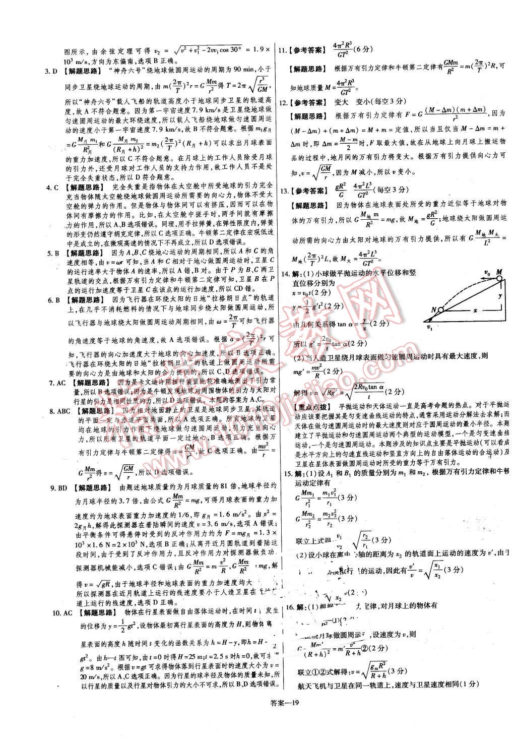 2015年金考卷活頁題選高中物理必修2魯科版 第19頁