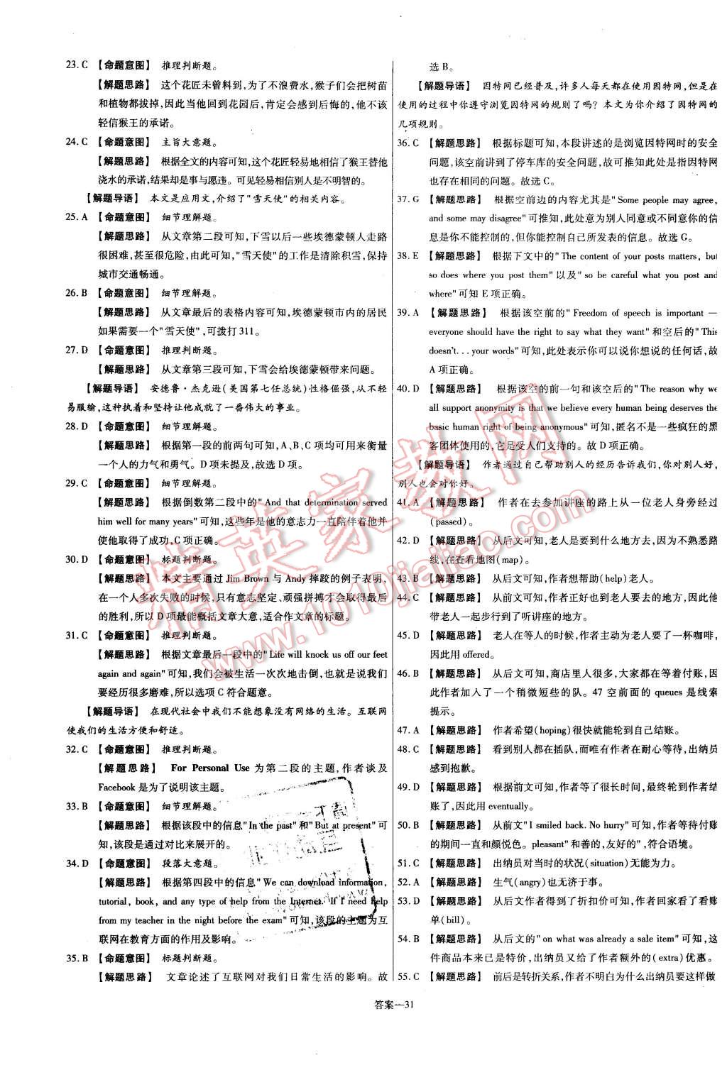 2015年金考卷活頁題選高中英語必修1外研版 第31頁