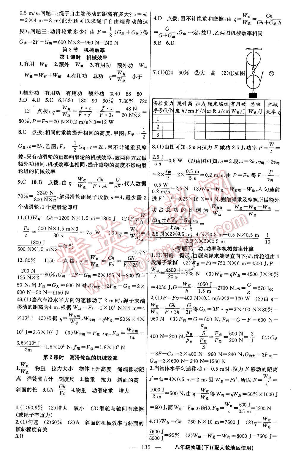 2016年黄冈金牌之路练闯考八年级物理下册人教版 第11页