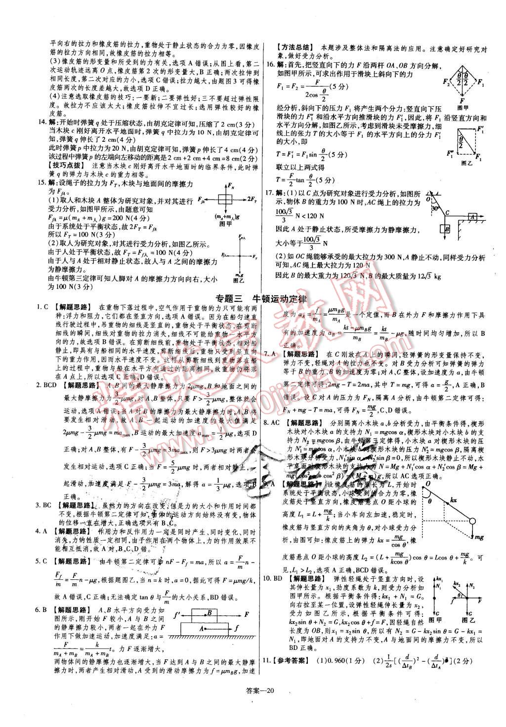 2015年金考卷活頁(yè)題選高中物理必修1教科版 第20頁(yè)