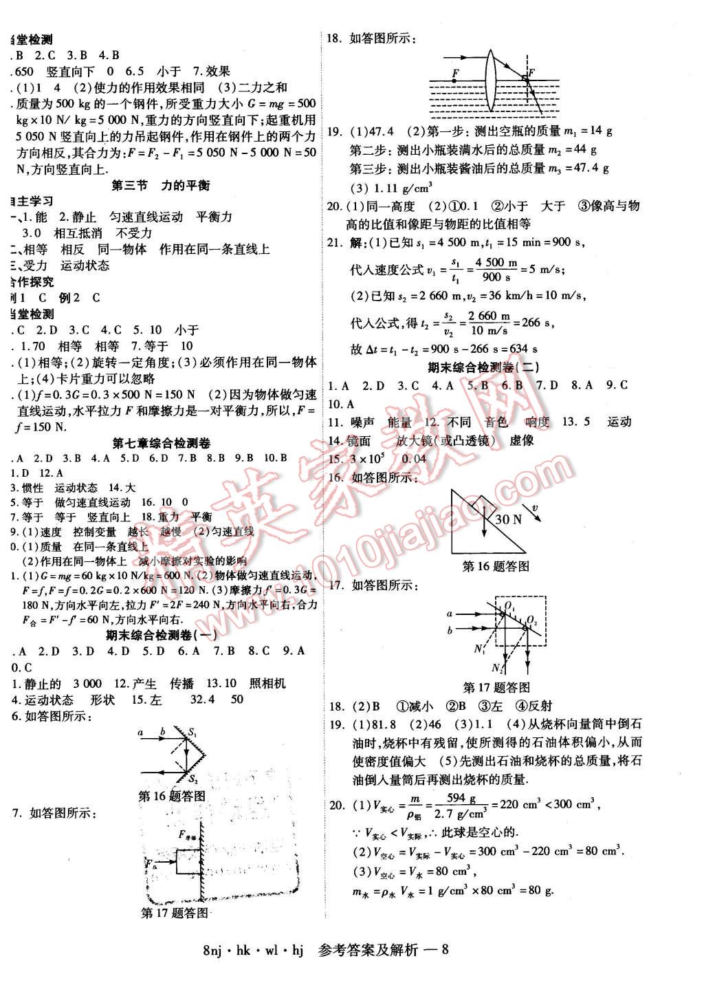 2016年金象教育U计划学期系统复习寒假作业八年级物理沪科版 第8页