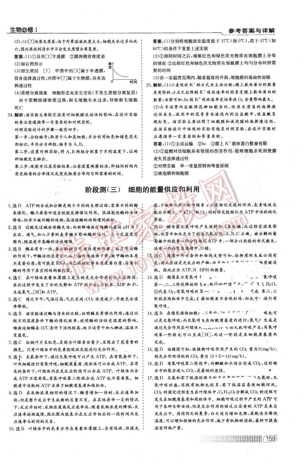 2015年高中課程標(biāo)準(zhǔn)同步訓(xùn)練生物必修1人教版 第33頁(yè)