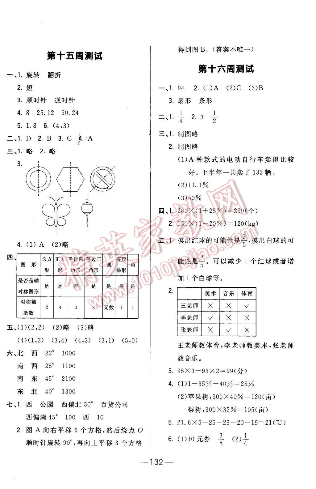 2016年悦然好学生周周测六年级数学下册北师大版 第12页