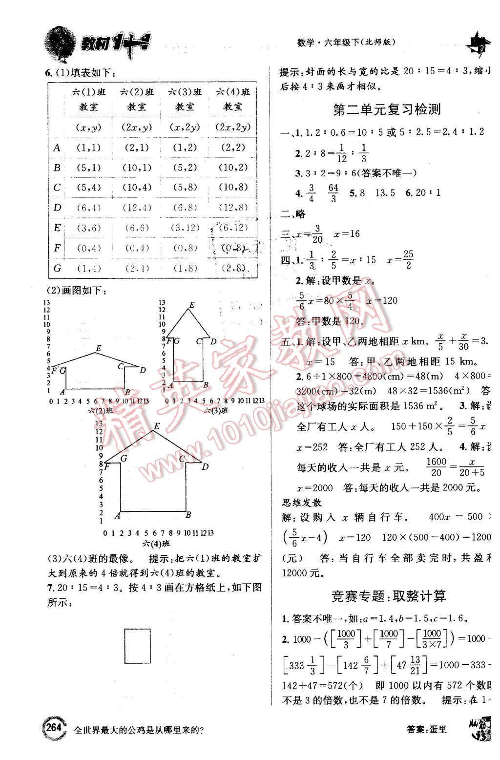 2016年教材1加1六年級(jí)數(shù)學(xué)下冊北師大版 第6頁