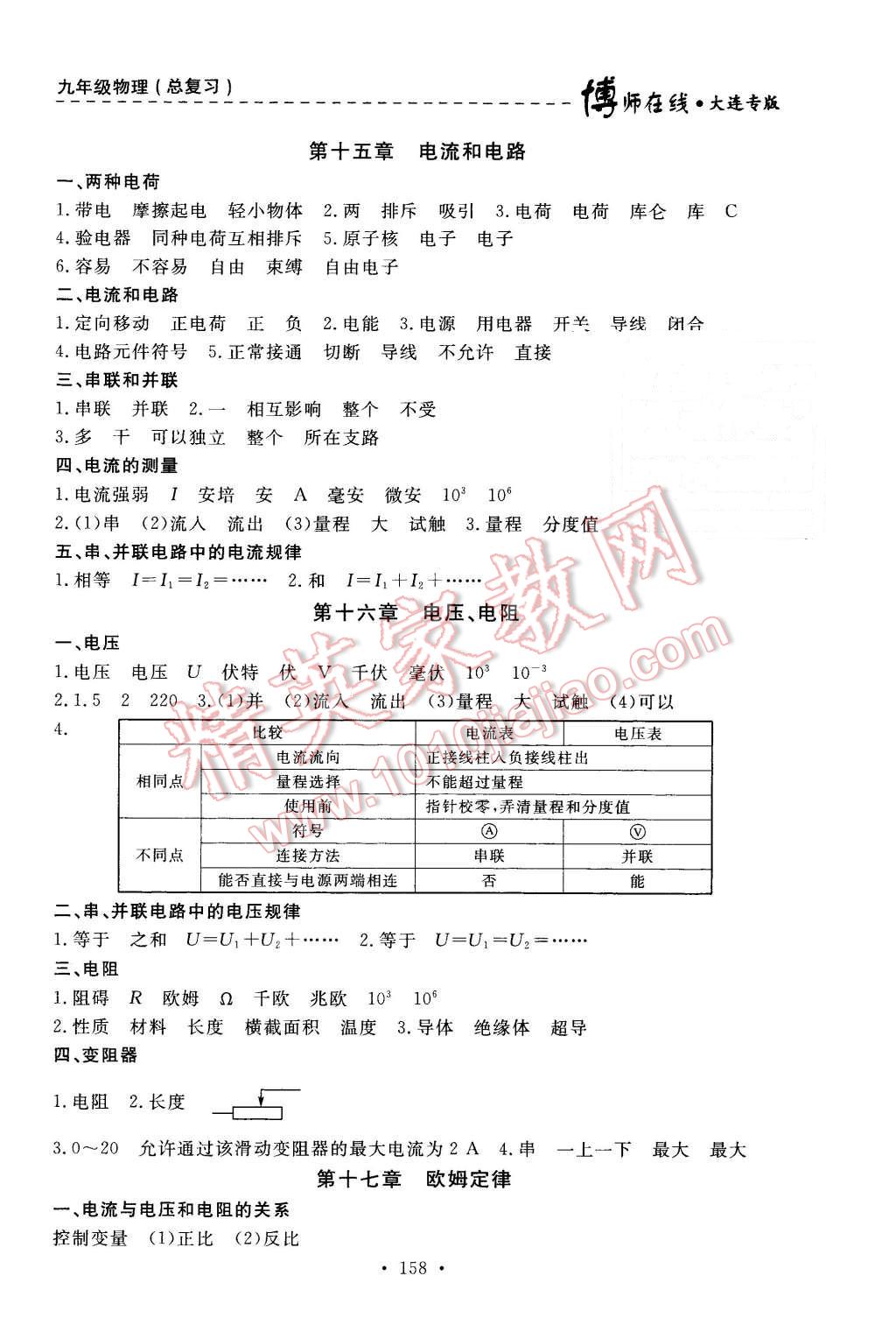 2015年博师在线九年级物理全一册大连专版 第6页