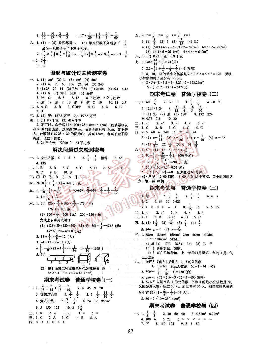 2016年期末冲刺100分五年级数学下册冀教版 第3页