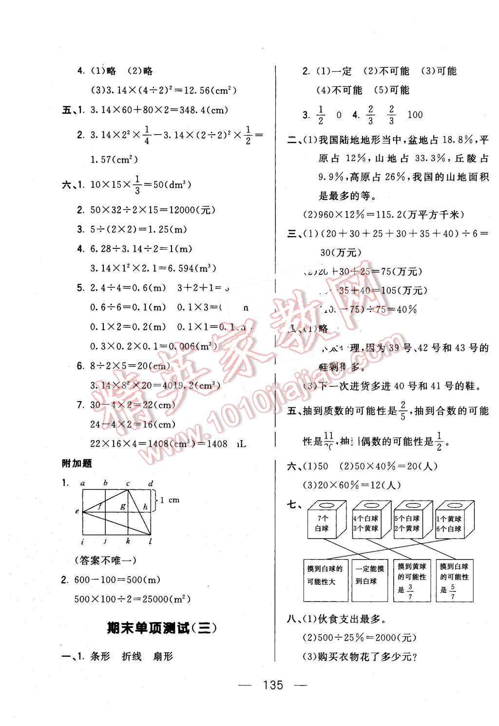 2016年悅?cè)缓脤W(xué)生周周測(cè)六年級(jí)數(shù)學(xué)下冊(cè)北師大版 第15頁(yè)