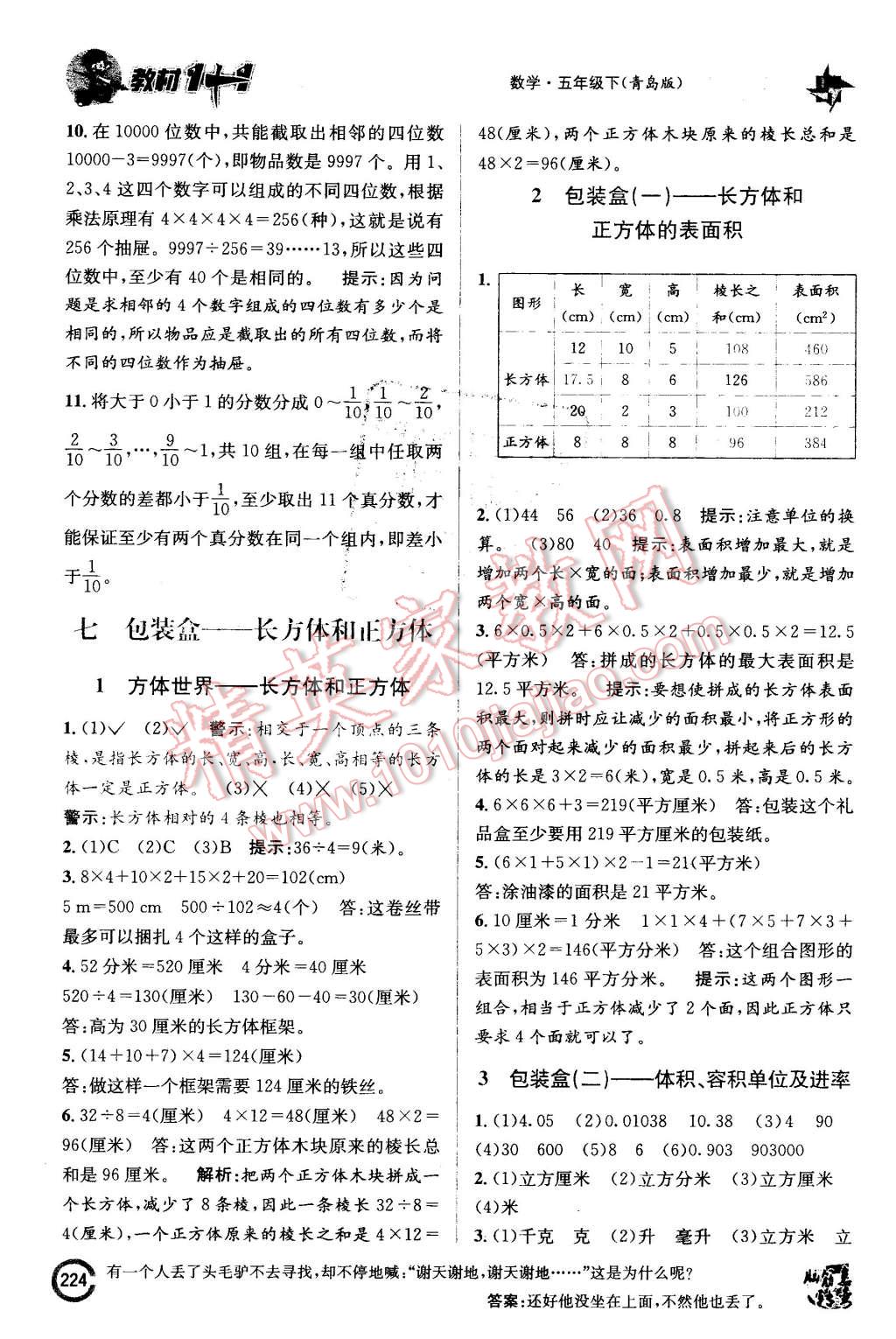 2016年教材1加1五年級(jí)數(shù)學(xué)下冊(cè)青島版 第16頁(yè)