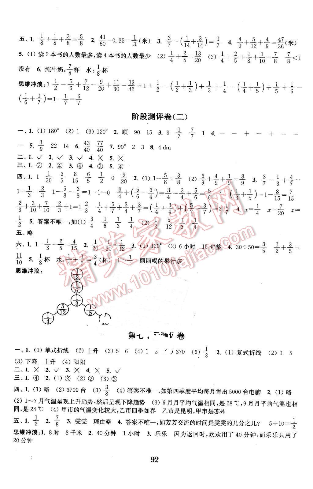 2016年通城学典小学全程测评卷五年级数学下册人教版 第4页