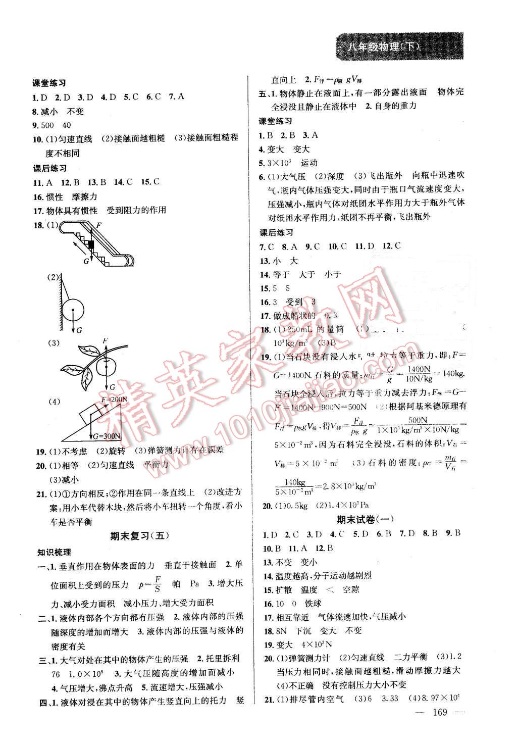 2016年金鑰匙課時(shí)學(xué)案作業(yè)本八年級(jí)物理下冊(cè)江蘇版 第13頁(yè)