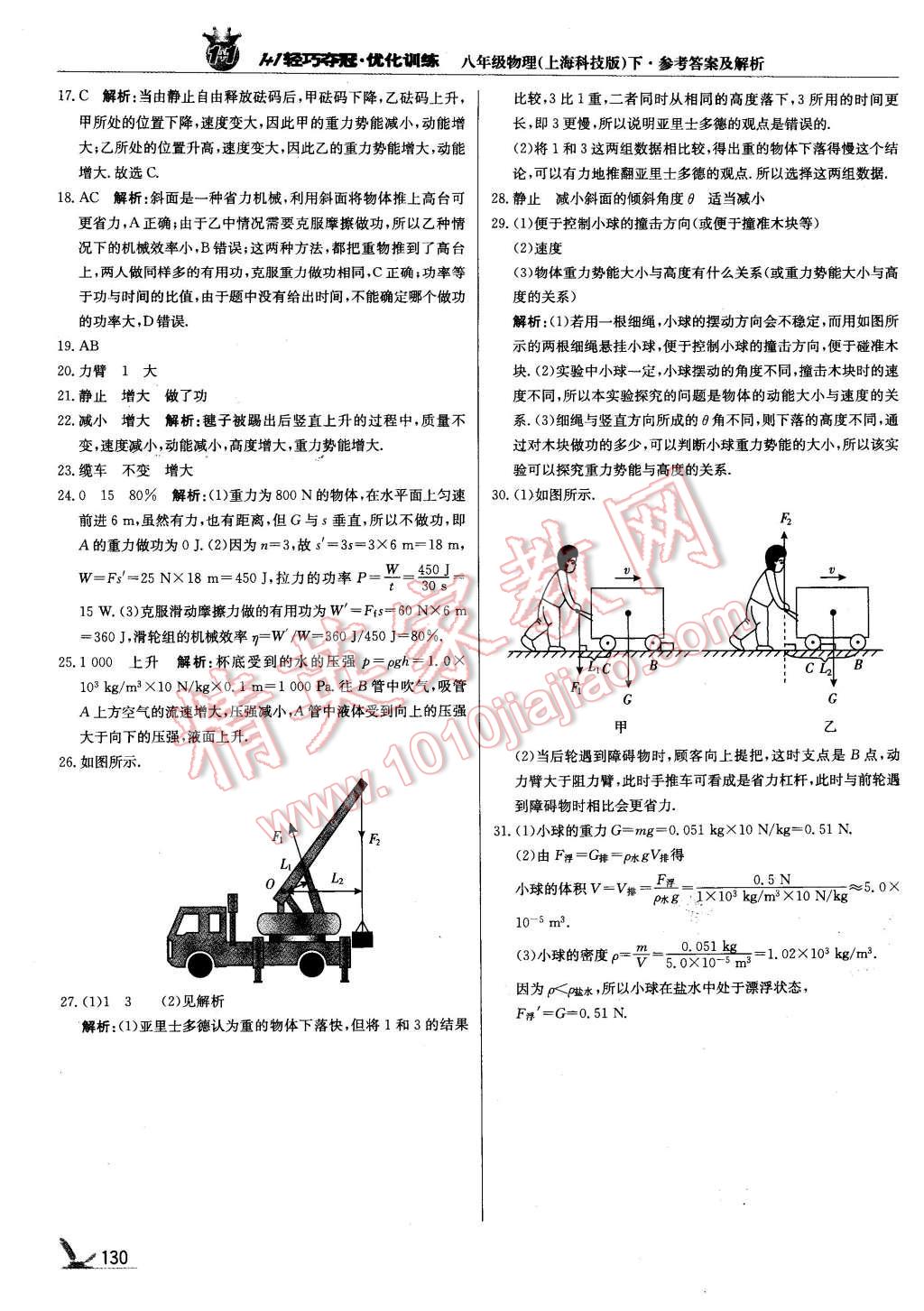 2016年1加1輕巧奪冠優(yōu)化訓(xùn)練八年級(jí)物理下冊(cè)滬科版銀版 第27頁(yè)