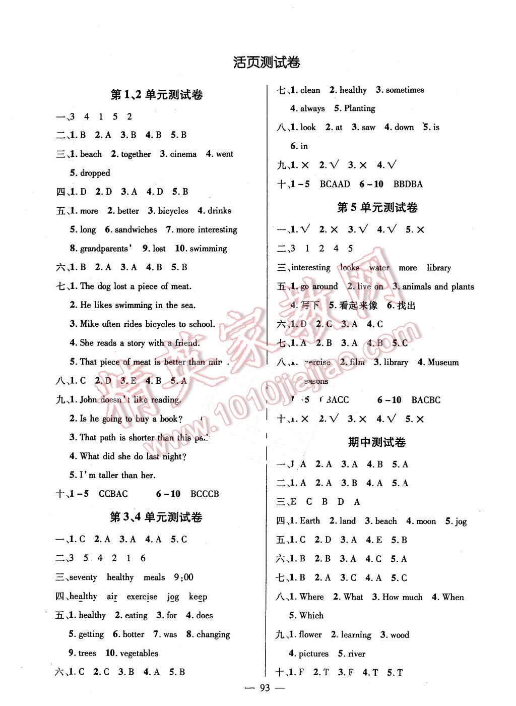 2016年創(chuàng)優(yōu)作業(yè)100分導(dǎo)學(xué)案六年級(jí)英語(yǔ)下冊(cè)湘少版 第5頁(yè)