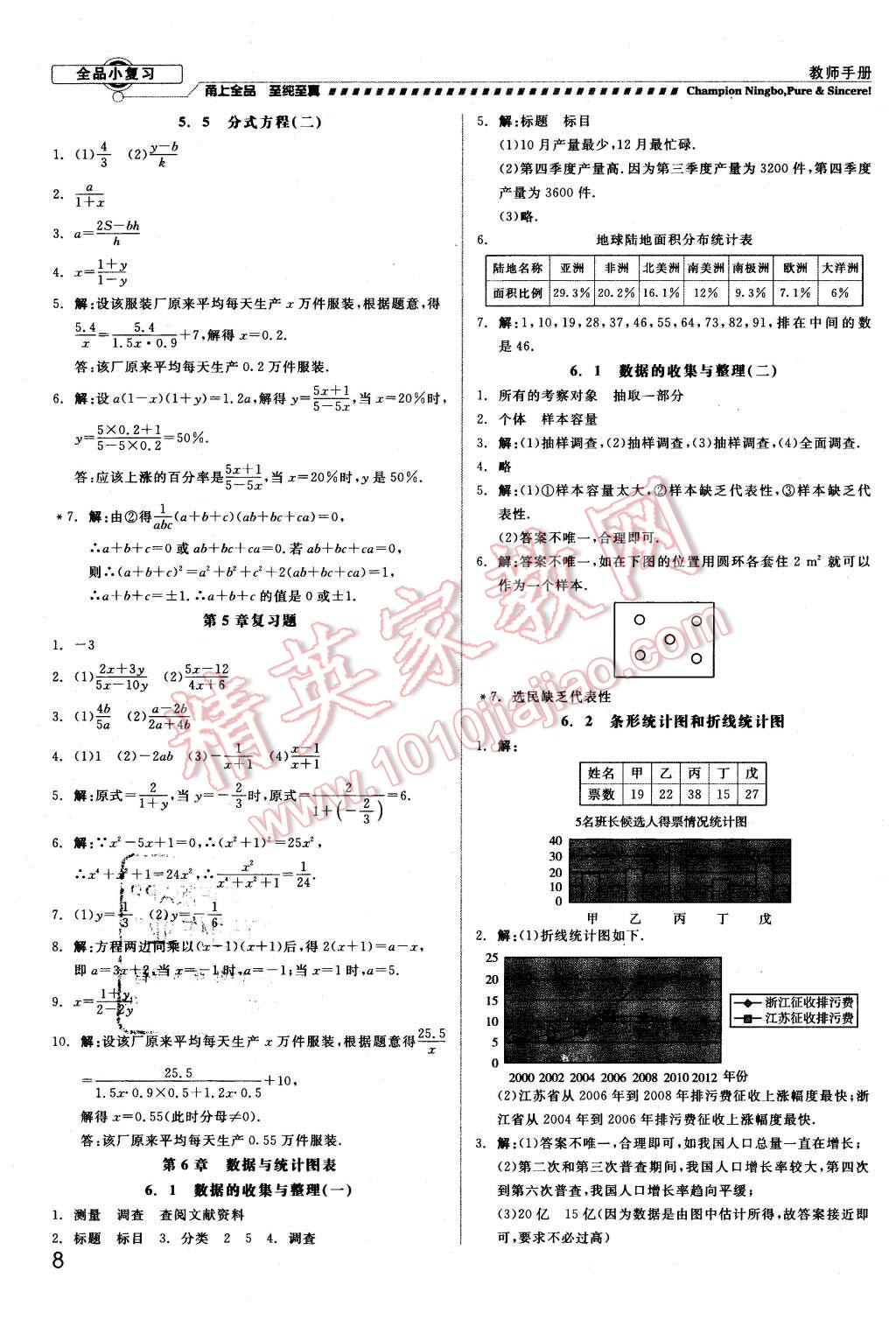 2016年全品小復(fù)習(xí)甬真練七年級(jí)數(shù)學(xué)下冊(cè)浙教版 第8頁