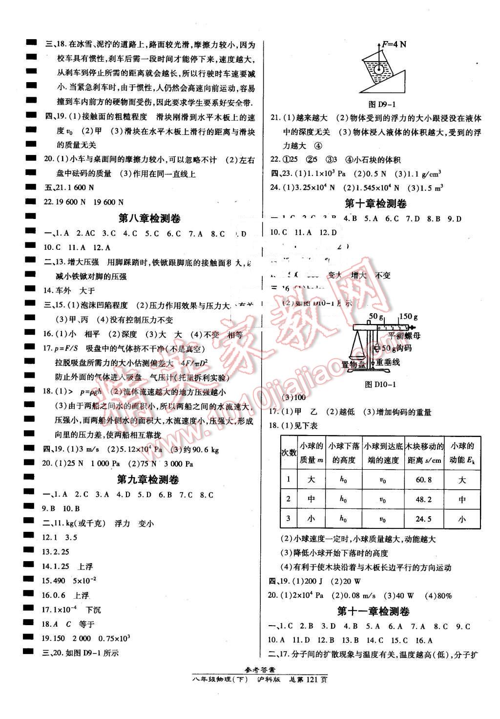 2016年高效課時通10分鐘掌控課堂八年級物理下冊滬科版 第11頁