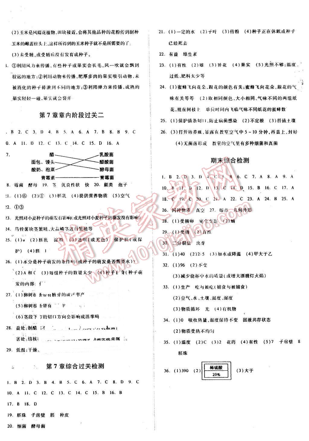 2016年全品小復(fù)習(xí)甬真練七年級(jí)科學(xué)下冊(cè)華師大版 第4頁