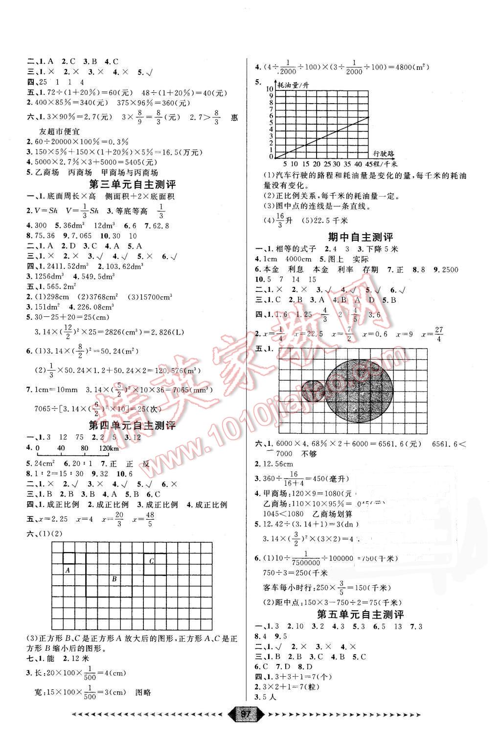 2016年阳光计划第一步六年级数学下册人教版 第9页