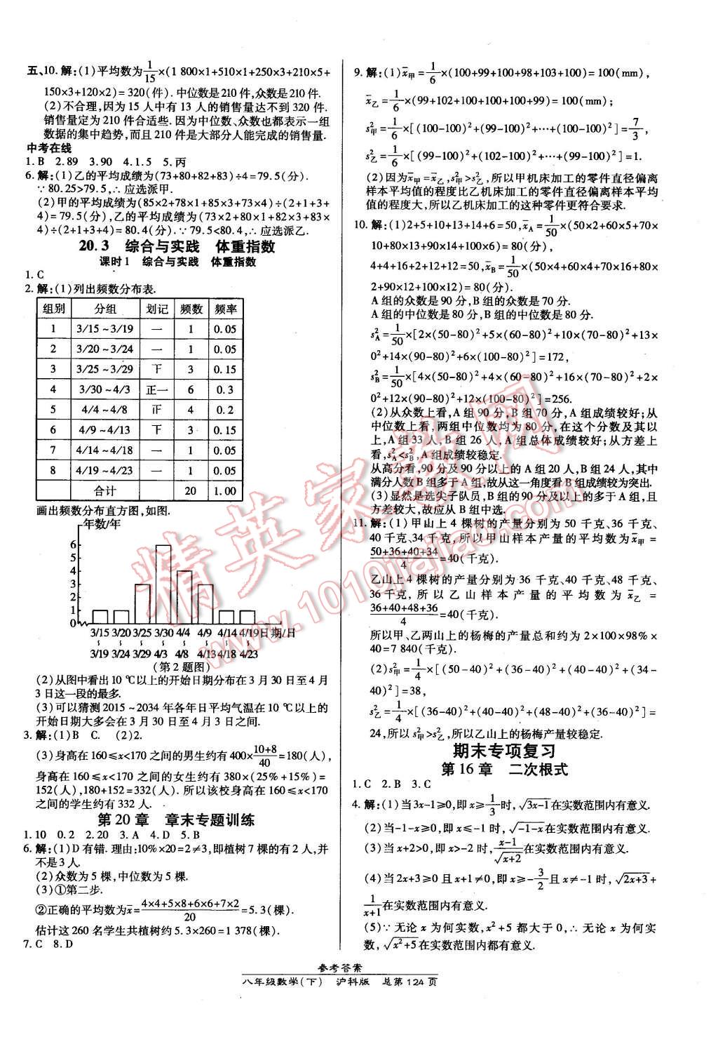 2016年高效課時通10分鐘掌控課堂八年級數(shù)學(xué)下冊滬科版 第14頁