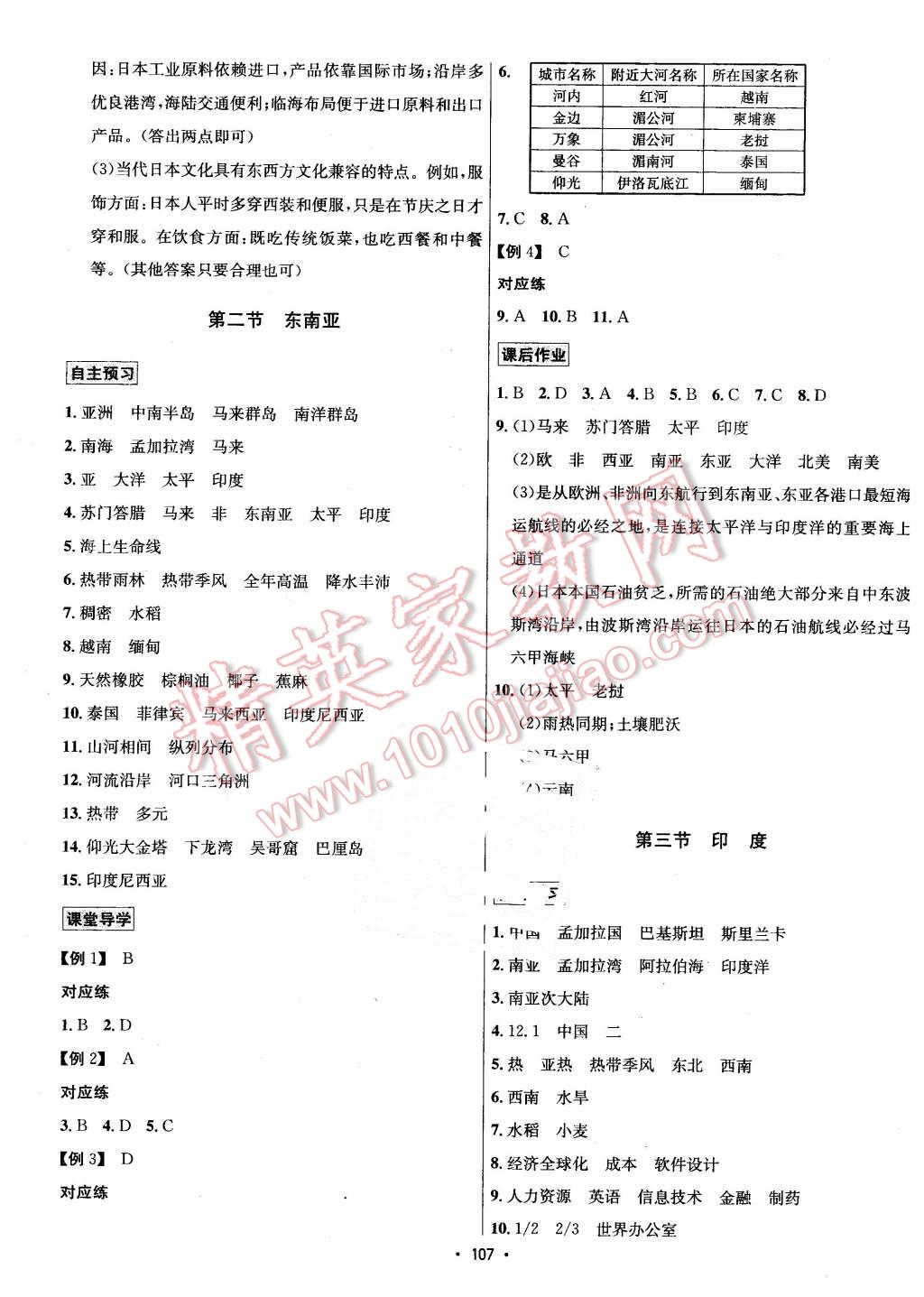 2016年優(yōu)學(xué)名師名題七年級地理下冊人教版 第3頁