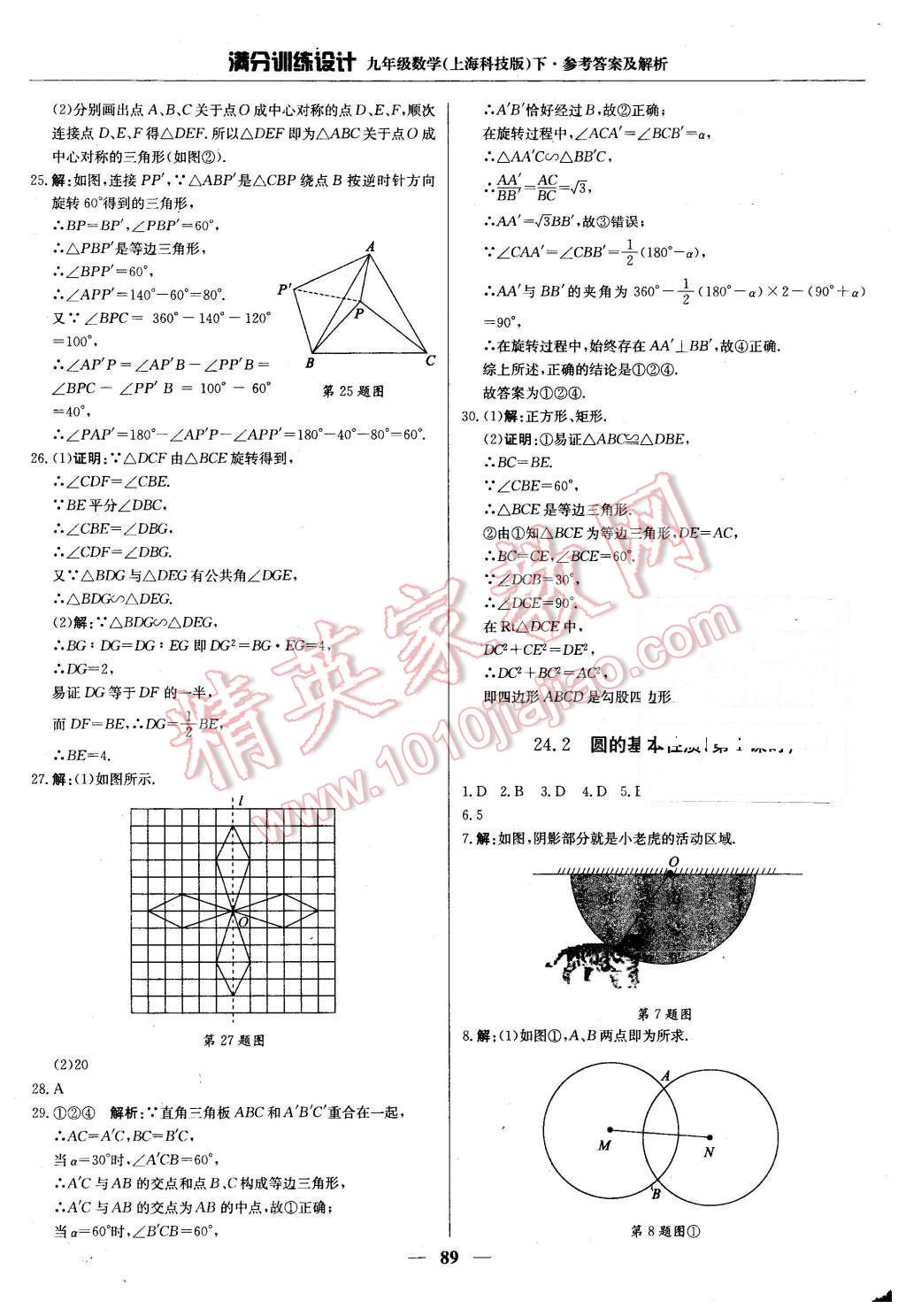 2016年满分训练设计九年级数学下册沪科版 第2页