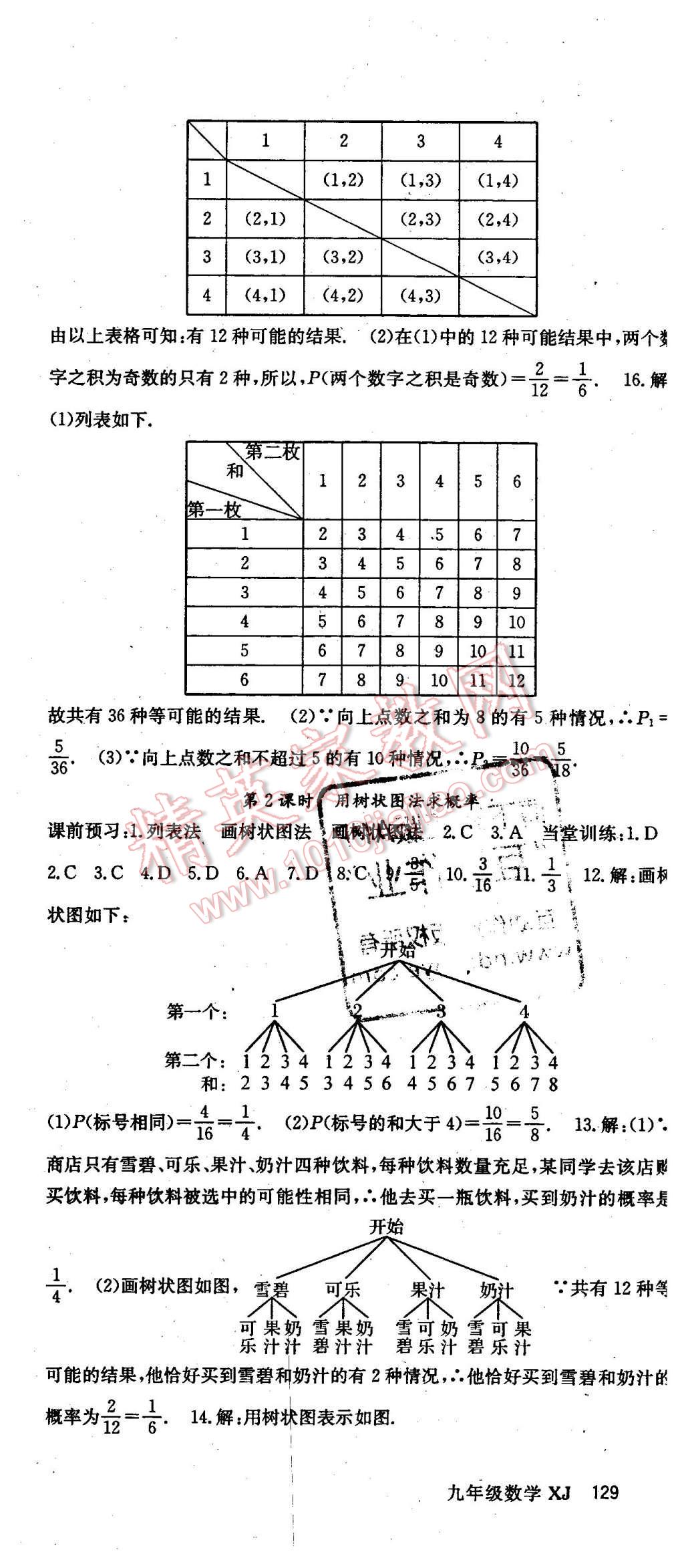 2016年名师大课堂九年级数学下册湘教版 第19页