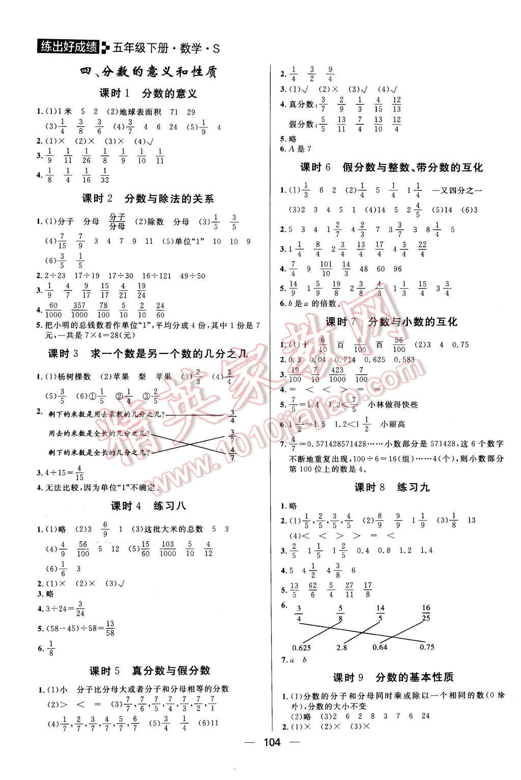 2016年練出好成績五年級數(shù)學(xué)下冊蘇教版 第4頁