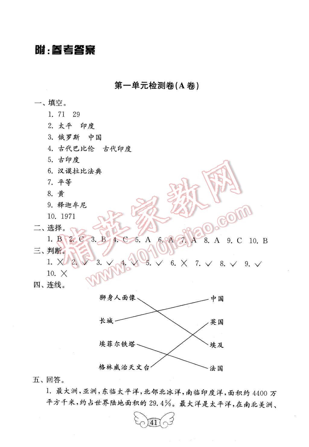 2016年金钥匙小学品德与社会试卷六年级下册鲁人版 第1页