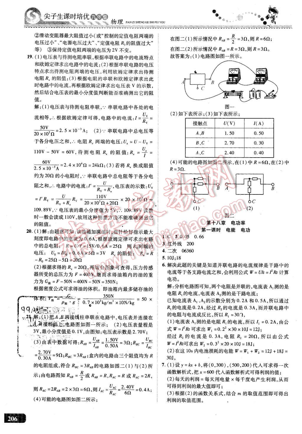 2015年尖子生課時(shí)培優(yōu)九年級(jí)物理全一冊(cè) 第21頁