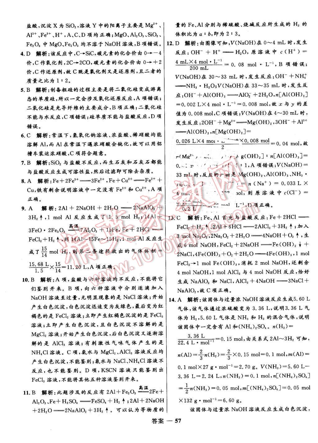 2015年高中同步測(cè)控優(yōu)化訓(xùn)練化學(xué)必修1蘇教版 第57頁(yè)