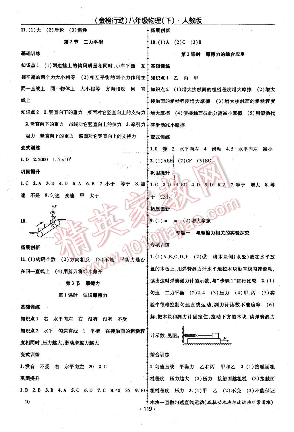 2016年金榜行動(dòng)課時(shí)導(dǎo)學(xué)案八年級(jí)物理下冊(cè)人教版 第3頁(yè)