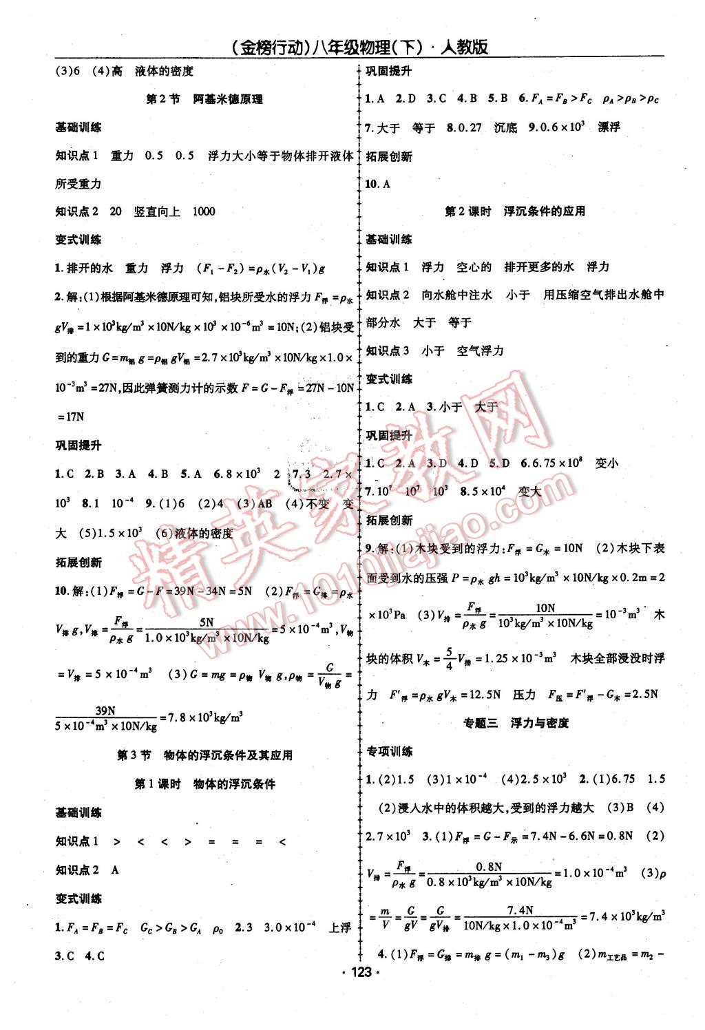 2016年金榜行動(dòng)課時(shí)導(dǎo)學(xué)案八年級(jí)物理下冊(cè)人教版 第7頁(yè)