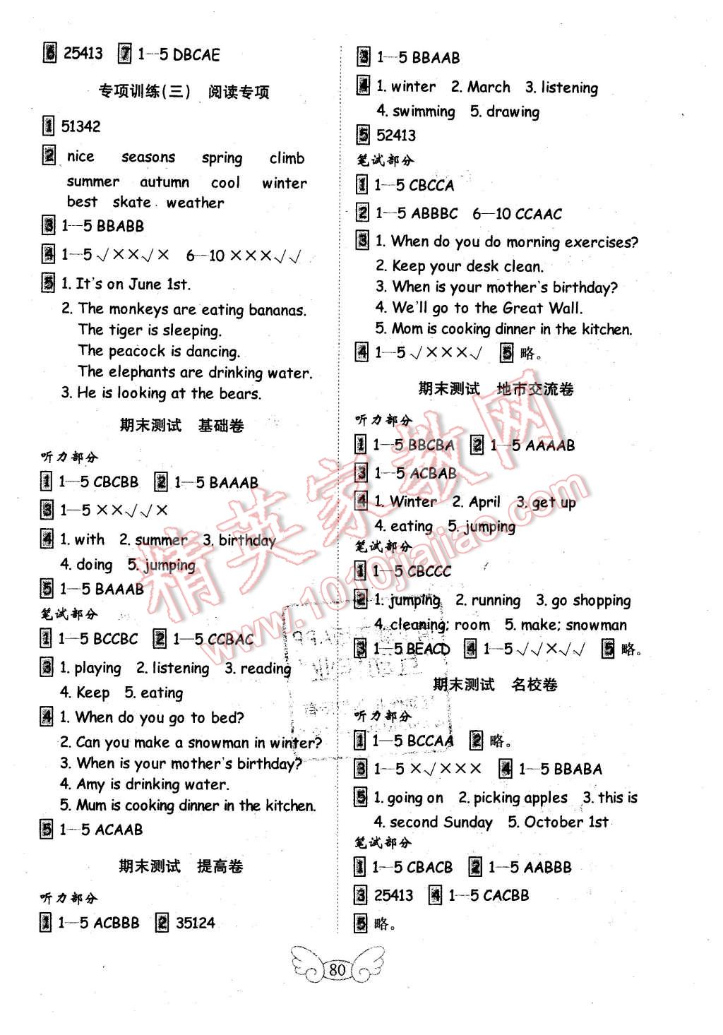 2016年金鑰匙小學英語試卷五年級下冊人教PEP版金版 第12頁