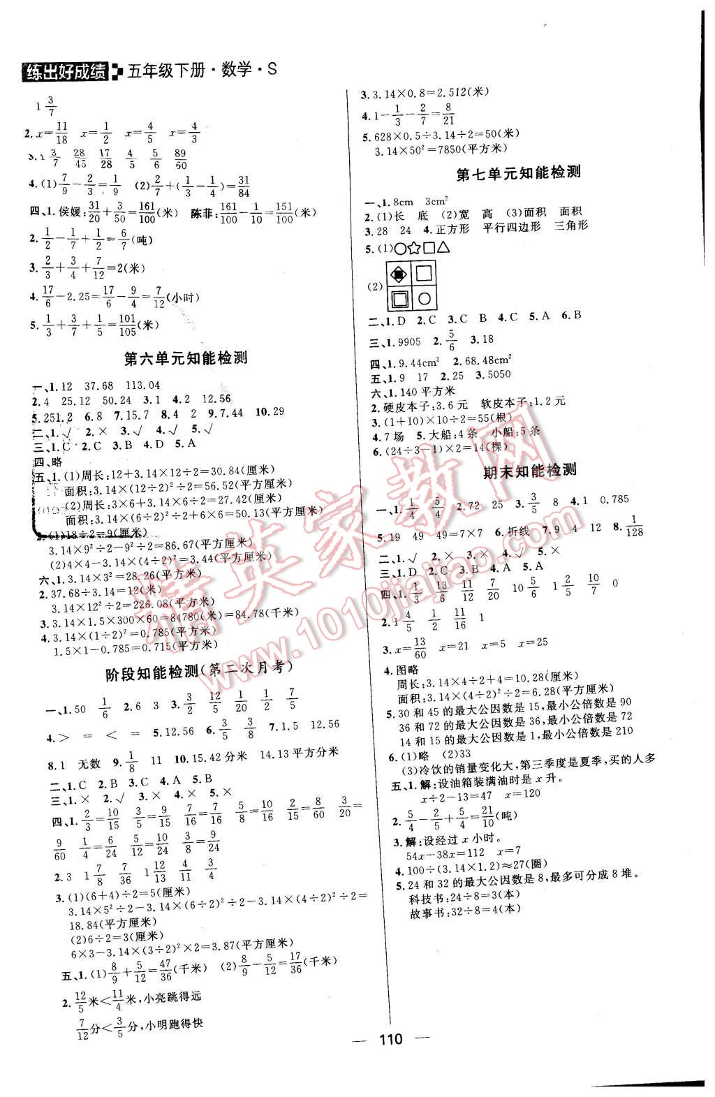 2016年練出好成績五年級數(shù)學下冊蘇教版 第10頁