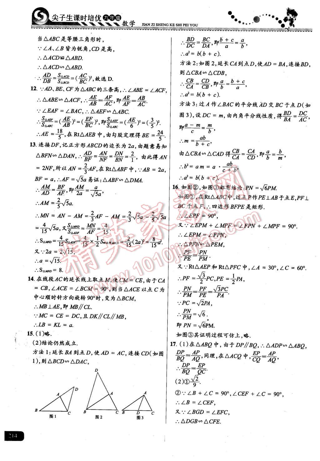 2015年尖子生課時培優(yōu)九年級數(shù)學(xué)全一冊 第50頁