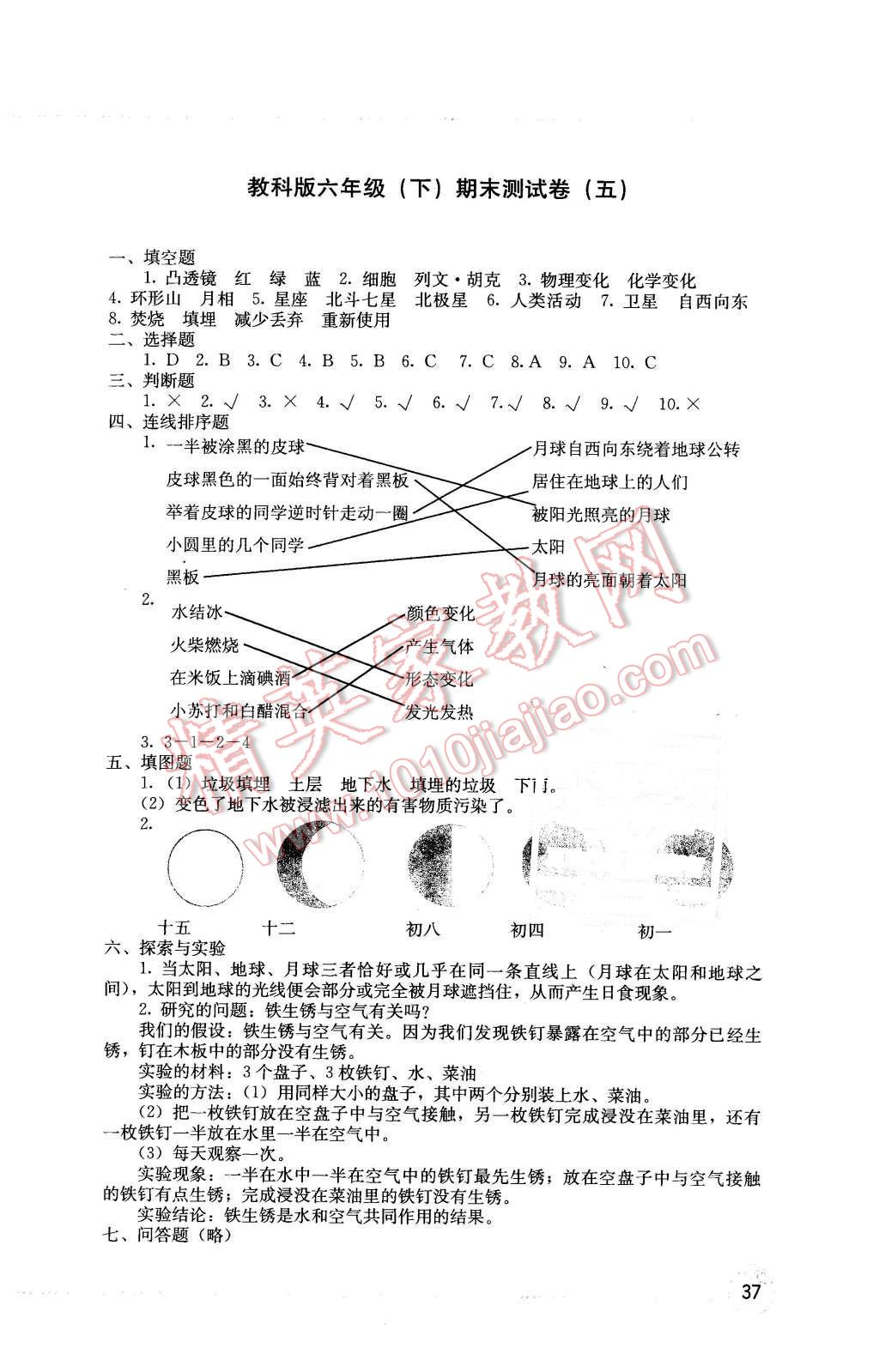 2016年开放课堂义务教育新课程导学案六年级科学下册教科版 第5页