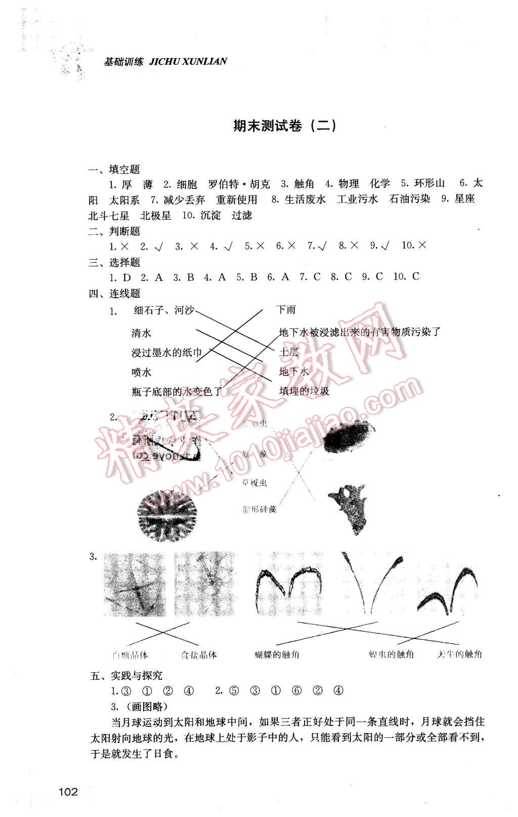 2016年課程基礎(chǔ)訓(xùn)練六年級科學(xué)下冊教科版 第2頁