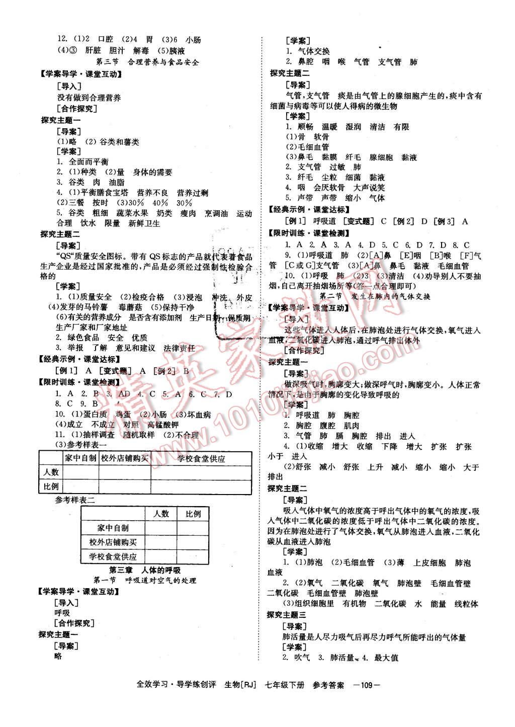 2016年全效學(xué)習(xí)七年級生物下冊人教版 第3頁