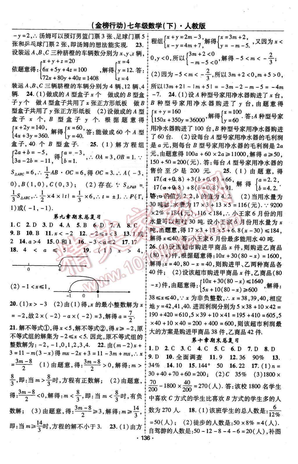 2016年金榜行动课时导学案七年级数学下册人教版 第12页