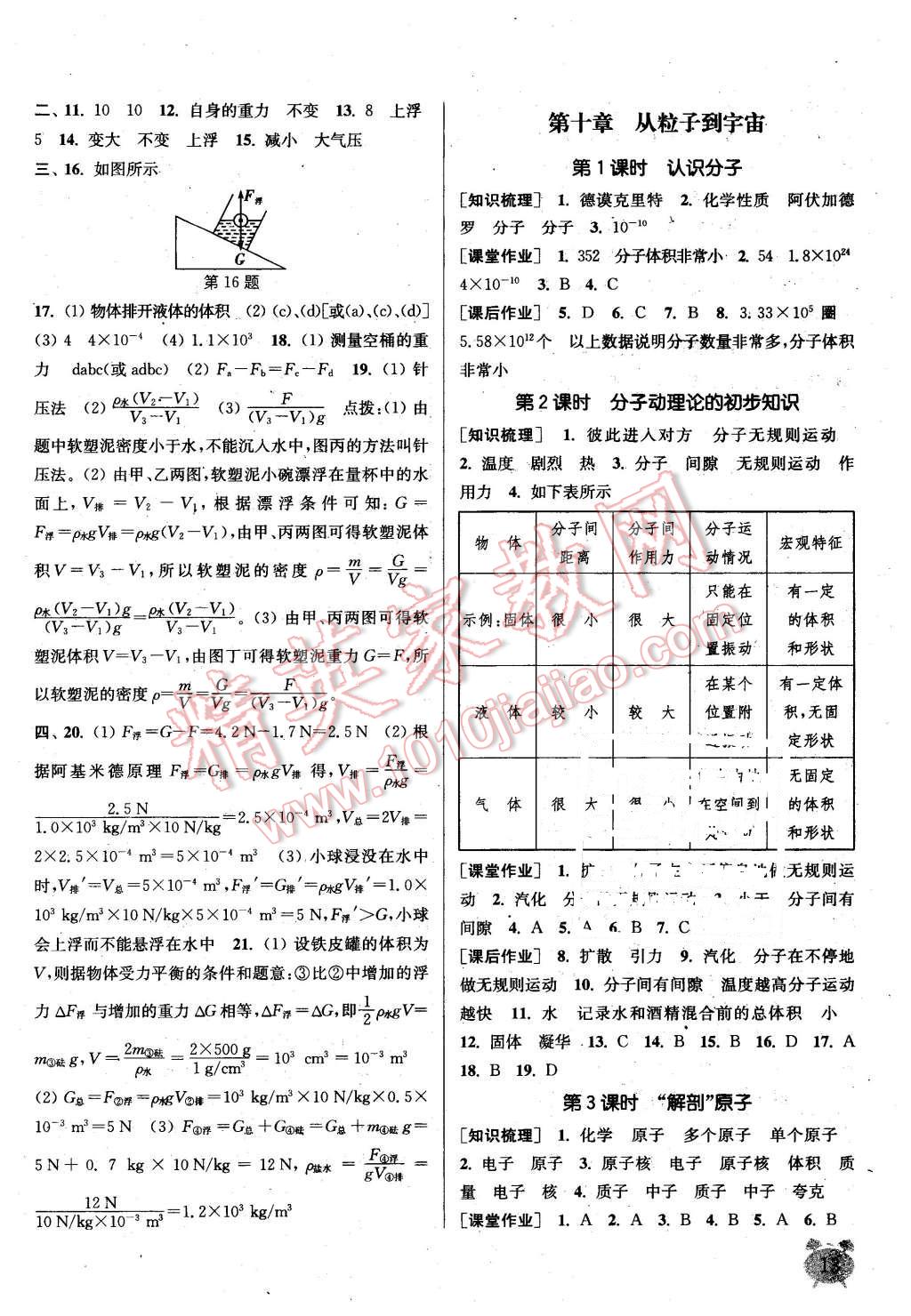 2016年通城學(xué)典課時作業(yè)本八年級物理下冊滬粵版 第13頁