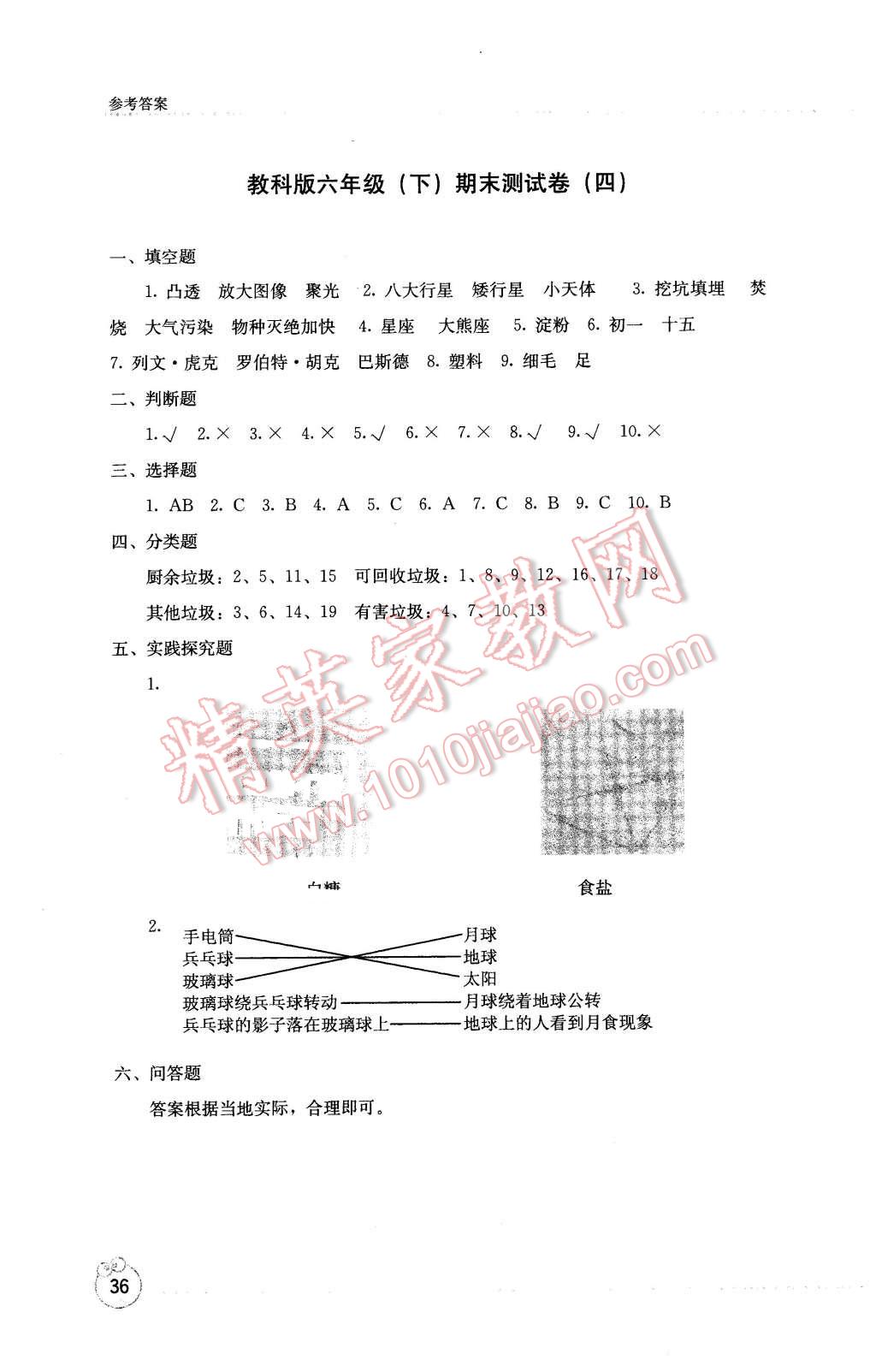 2016年开放课堂义务教育新课程导学案六年级科学下册教科版 第4页