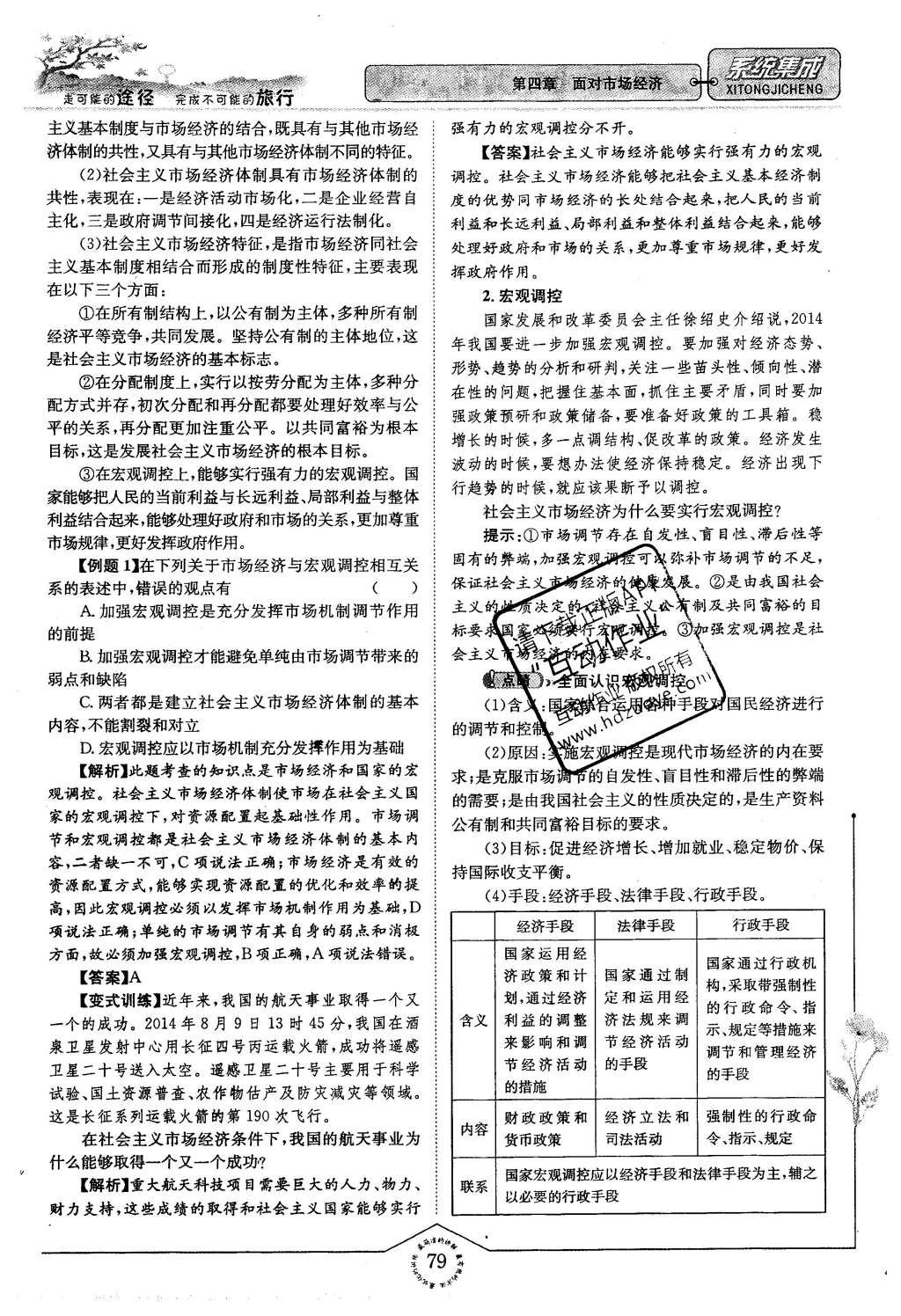 2015年系统集成高中新课程同步导学练测思想政治必修1经济生活 第四章 面对市场经济第79页