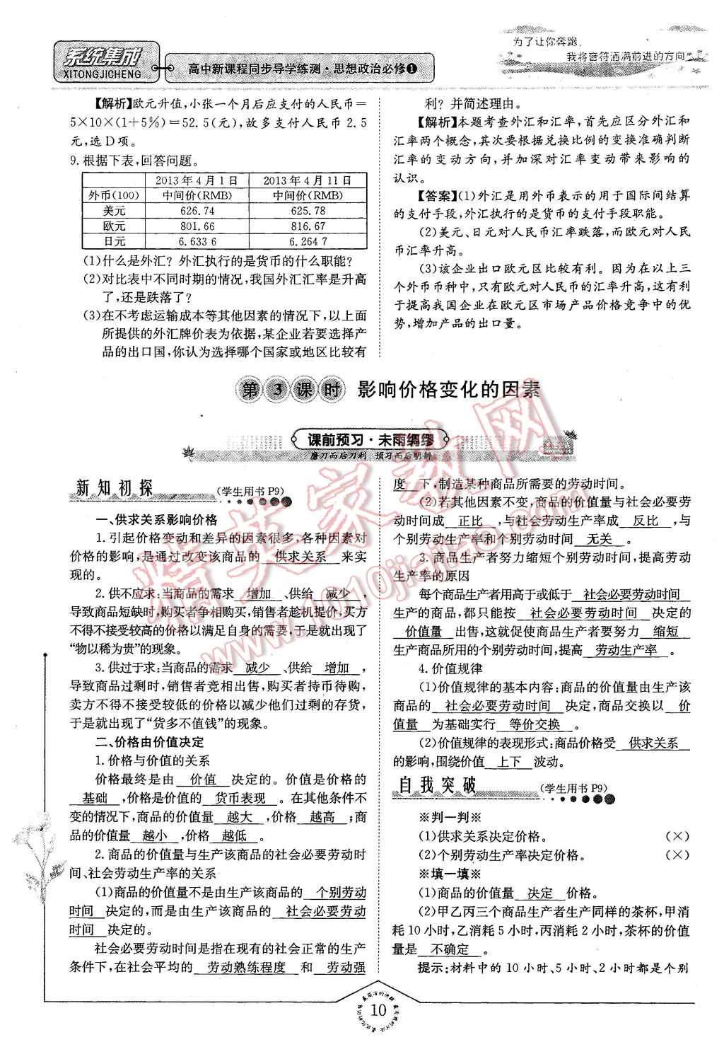 2015年系統(tǒng)集成高中新課程同步導(dǎo)學(xué)練測(cè)思想政治必修1經(jīng)濟(jì)生活 第10頁(yè)