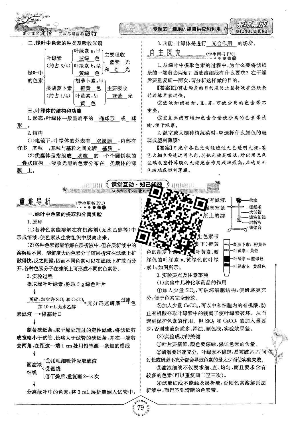 2015年系統(tǒng)集成高中新課程同步導學練測生物必修1分子與細胞 主題三 細胞的新陳代謝第72頁