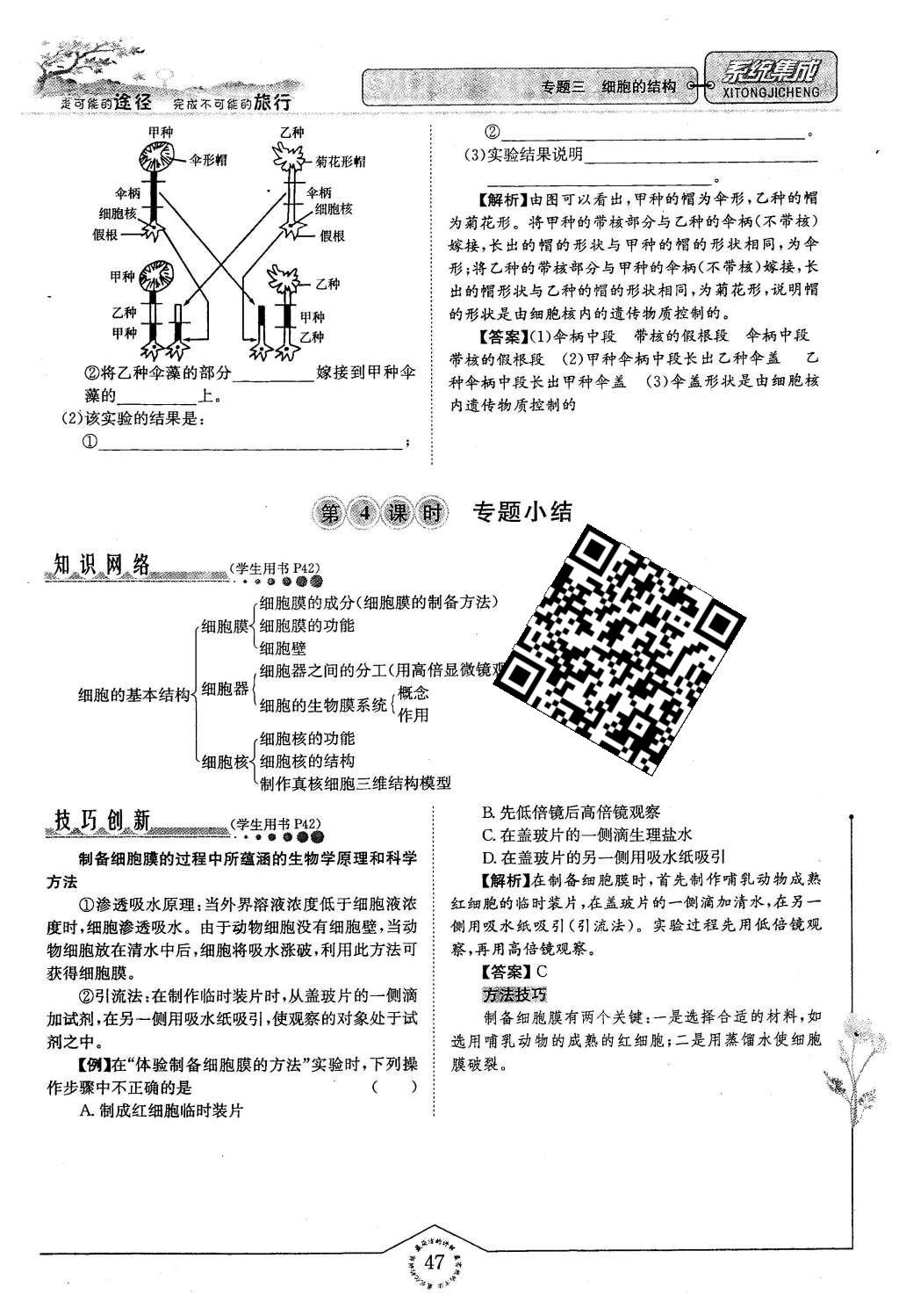 2015年系統(tǒng)集成高中新課程同步導學練測生物必修1分子與細胞 主題二 細胞的分子組成也結構第119頁