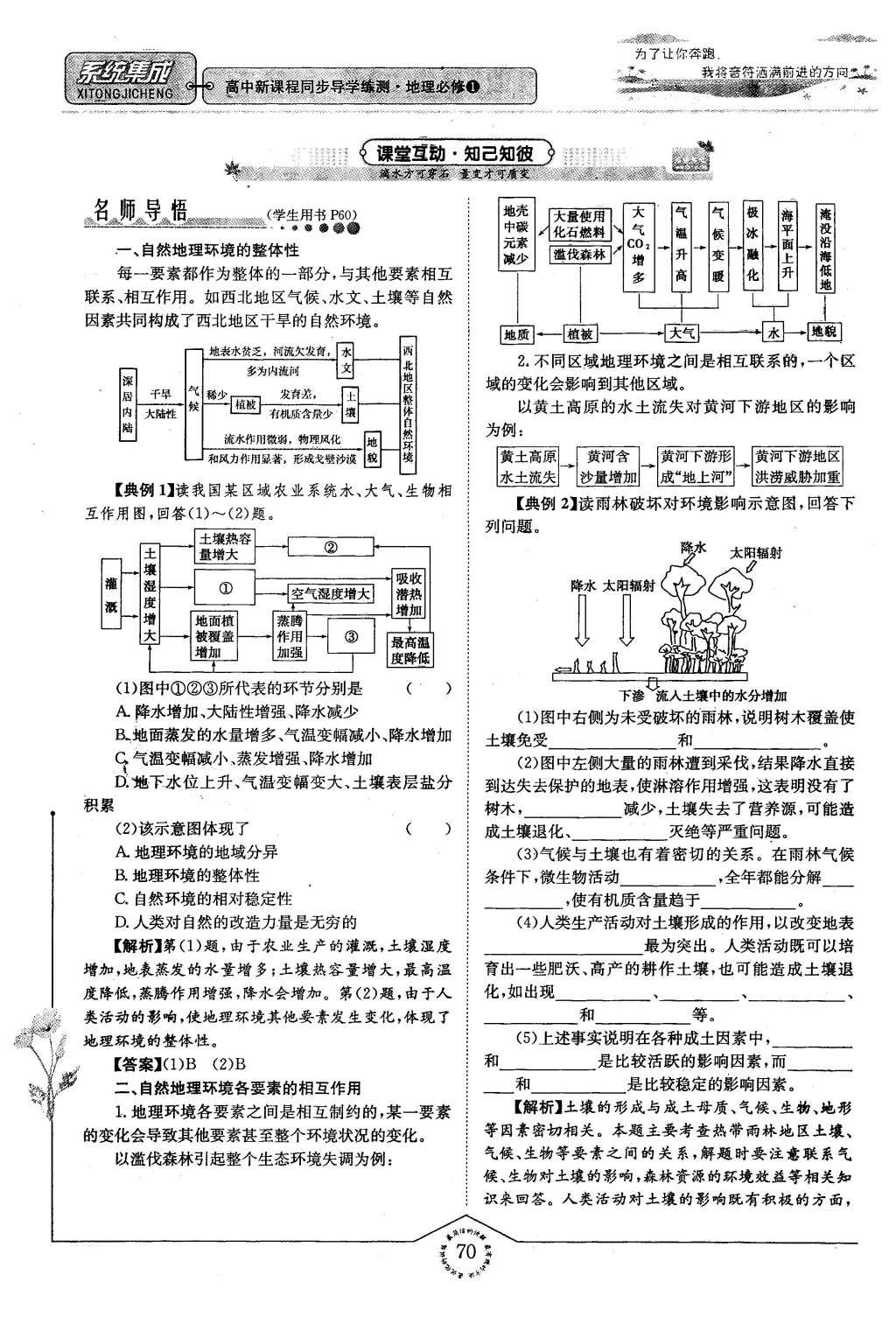 2015年系統(tǒng)集成高中新課程同步導(dǎo)學(xué)練測地理必修1 專題三 自然地理環(huán)境的整體性與差異性第46頁