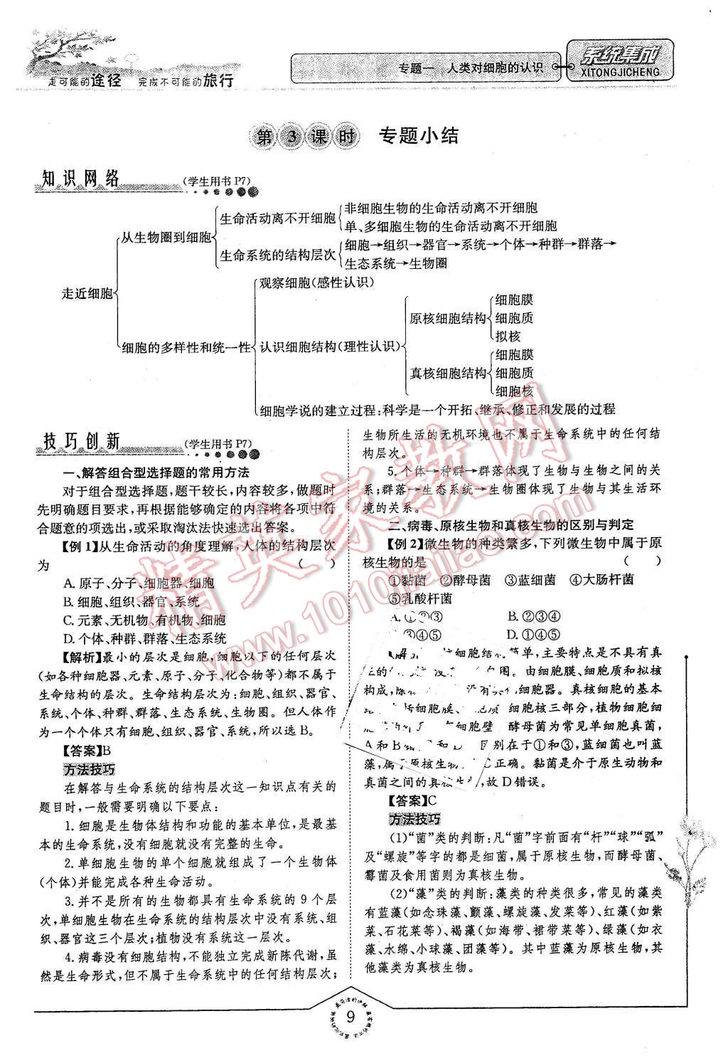 2015年系統(tǒng)集成高中新課程同步導(dǎo)學(xué)練測生物必修1分子與細(xì)胞 第9頁