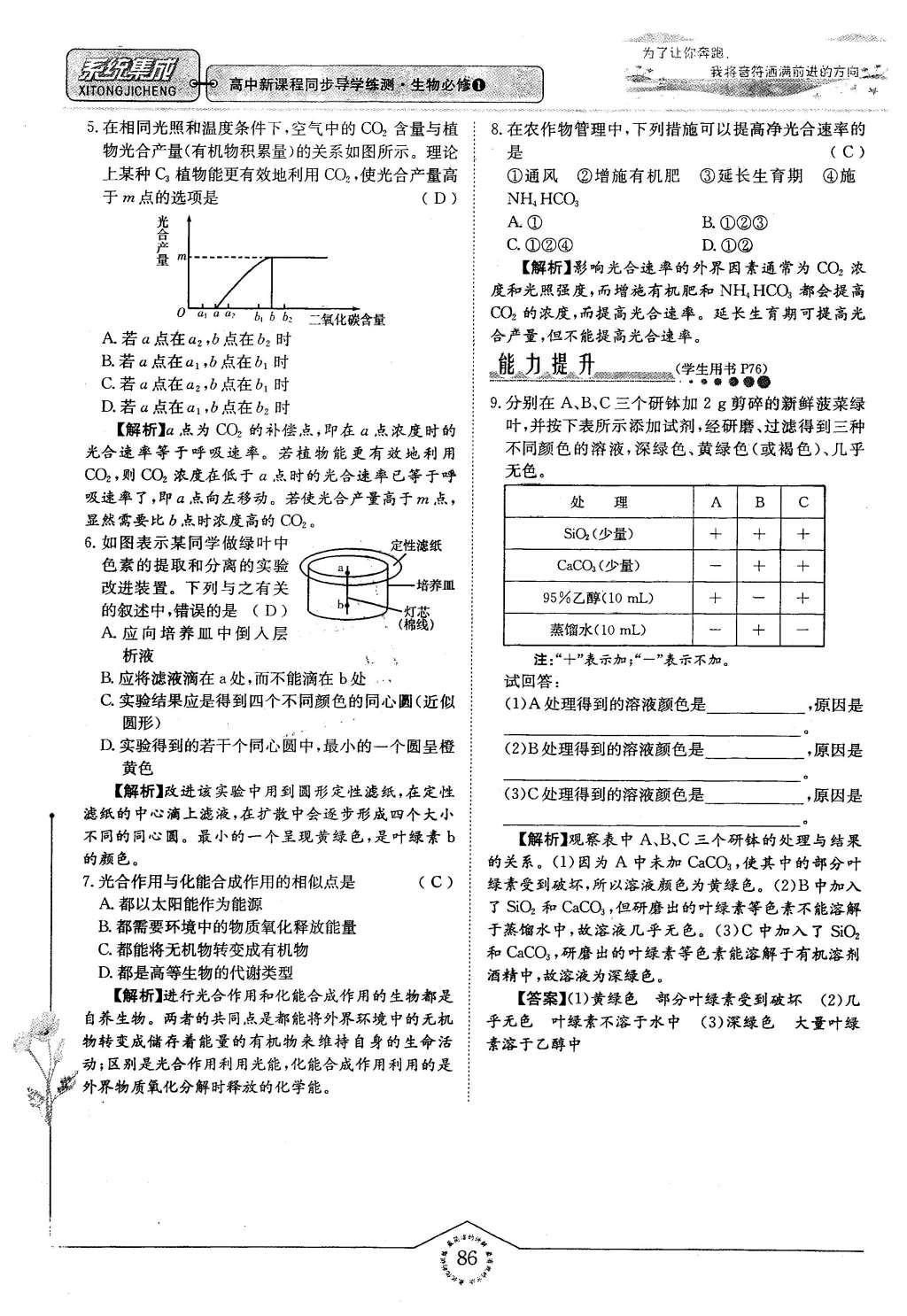 2015年系統(tǒng)集成高中新課程同步導(dǎo)學(xué)練測(cè)生物必修1分子與細(xì)胞 主題三 細(xì)胞的新陳代謝第79頁(yè)