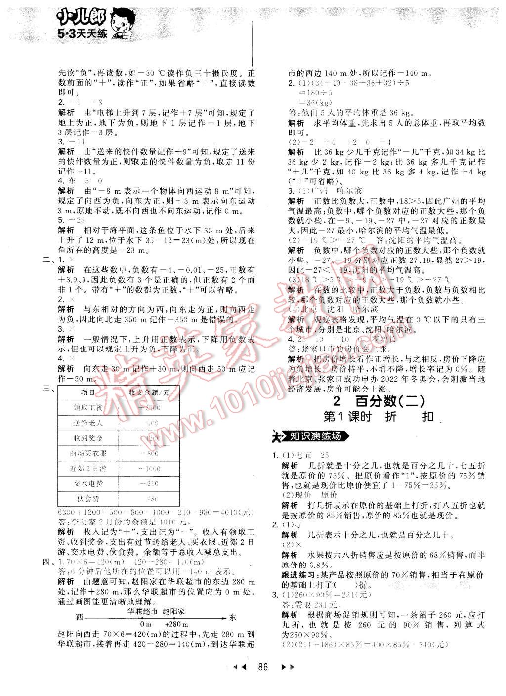 2016年53天天练小学数学六年级下册人教版 第2页