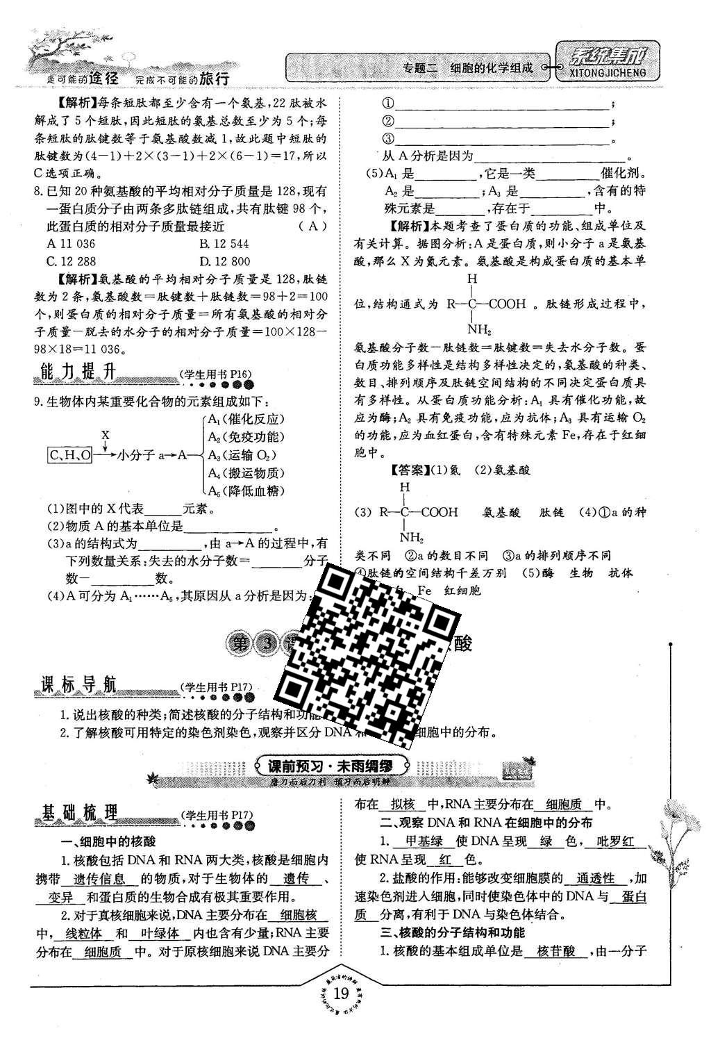 2015年系統(tǒng)集成高中新課程同步導(dǎo)學(xué)練測生物必修1分子與細胞 主題二 細胞的分子組成也結(jié)構(gòu)第91頁